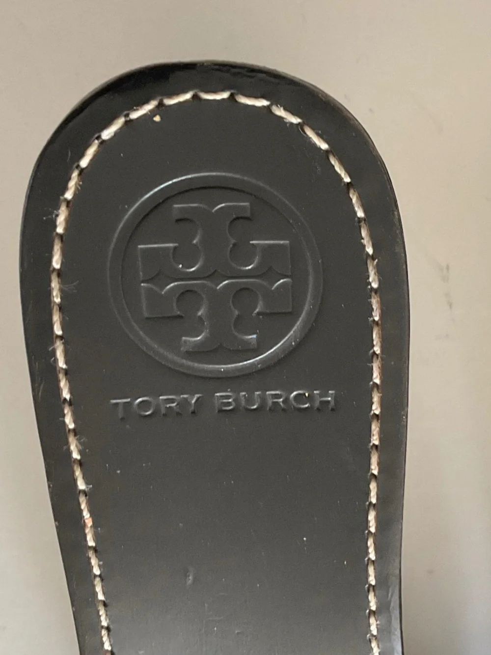 TORY BURCH Rosie Logo Buckle Platform Wedge Sandals in Black Patent  Size 8.5